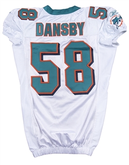 2010 Karlos Dansby Game Used & Photo Matched Miami Dolphins White Jersey Used on 9/12/2010 (NFL-PSA/DNA & Dolphins COA)